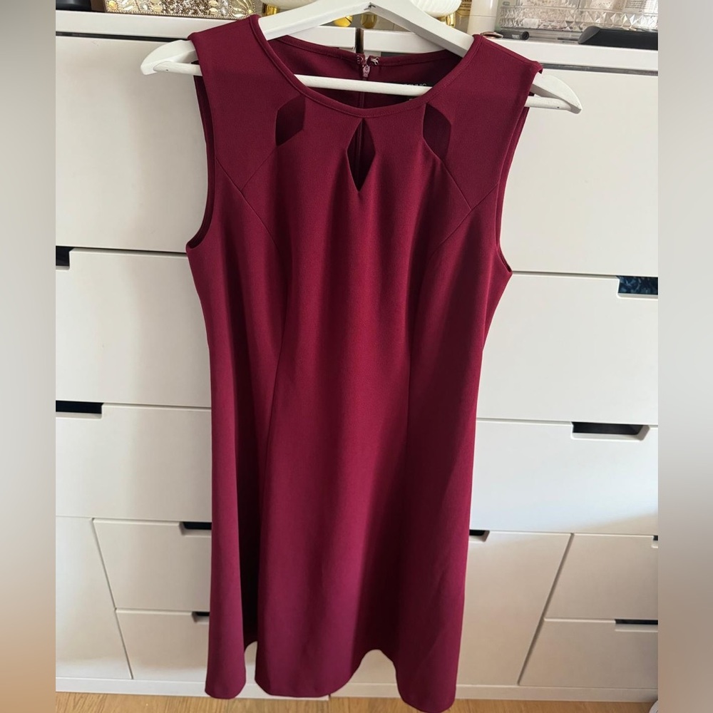 Dennis By Dennis Basso Burgundy Dress